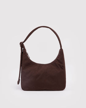 Mini Nylon Shoulder Bag - Coffee - Simple Tote
