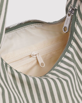 Small Nylon Meringue Bag - Sage Stripe