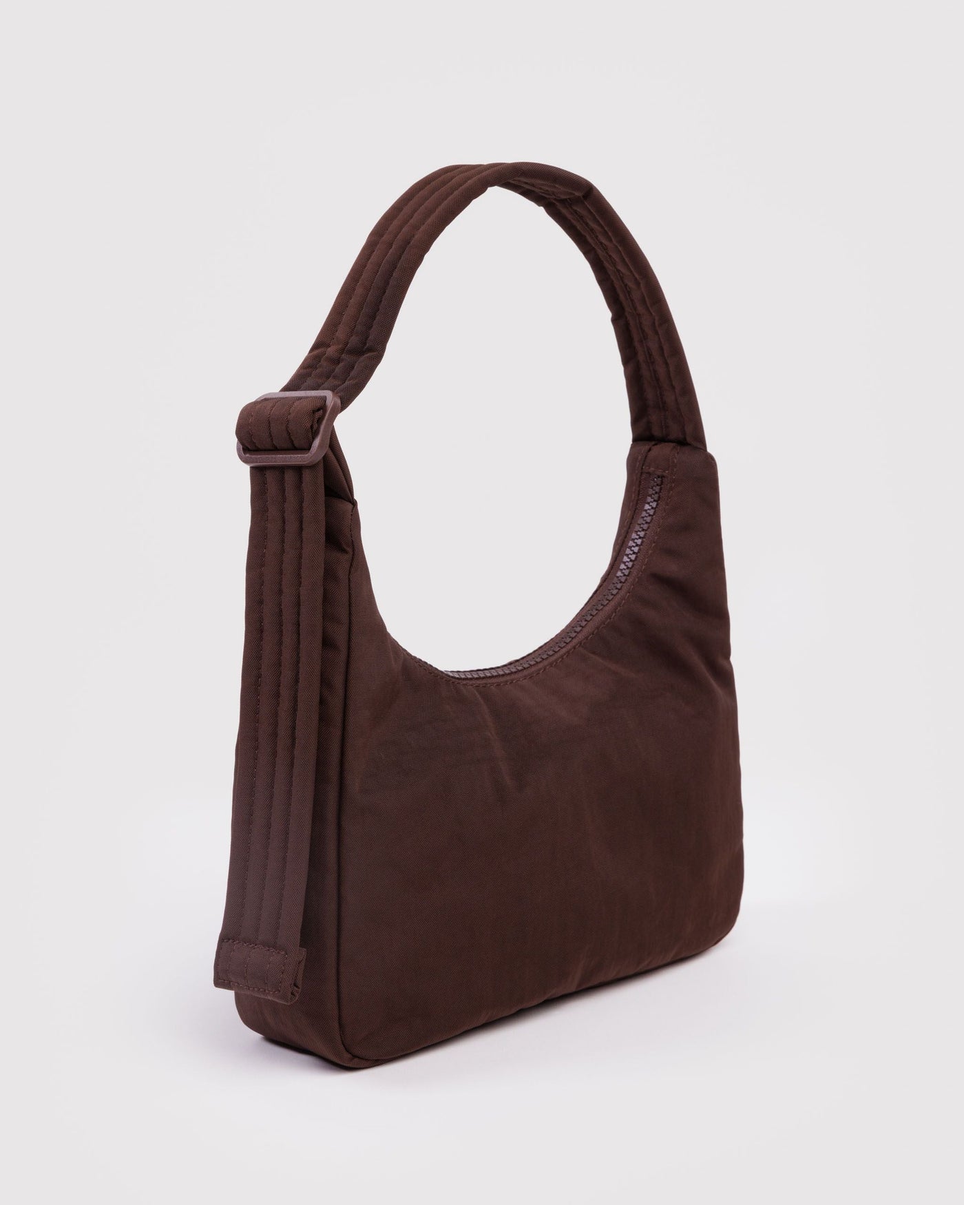 Mini Nylon Shoulder Bag - Coffee - Simple Tote