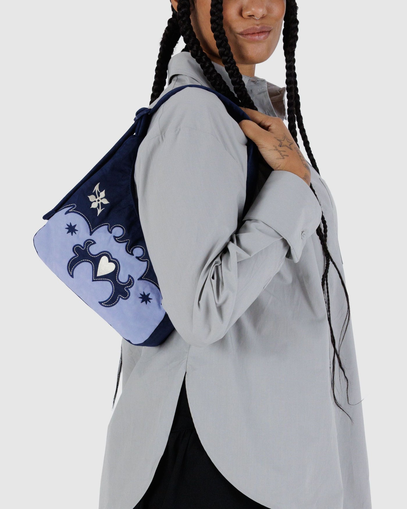 Mini Nylon Shoulder Bag - Western Appliqu�
