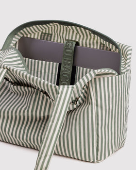 Everyday Cloud Bag - Sage Stripe - Beach Ready