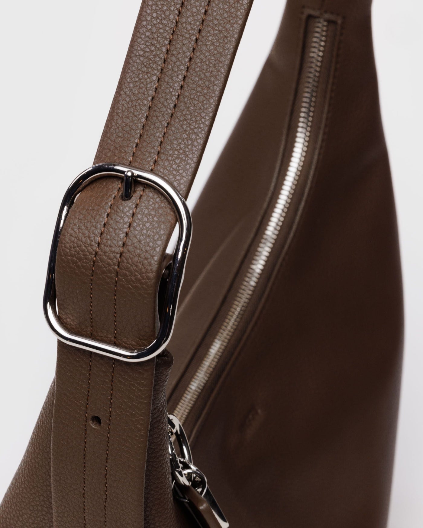 Recycled Leather Shoulder Bag - Brown - Scalp Support